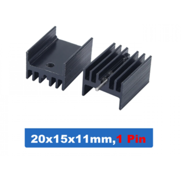Алюминиевый радиатор TO-220 Mosfet, 20x15x10мм, 1Pin