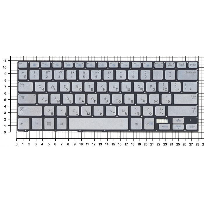 Клавиатура для Samsung 740U3E NP740U3E серебристая