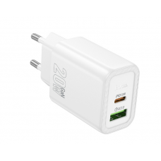 Блок питания (сетевой адаптер) HOCO N61 Gentle PD20W+QC3.0 charger, белый