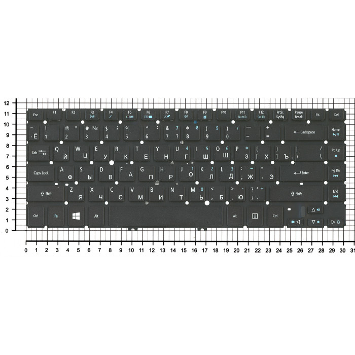 Клавиатура для Acer Aspire V5-471 V5-431 черная с подсветкой без рамки