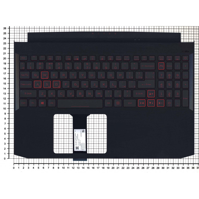 Клавиатура для Acer Nitro5 AN515-44 черная топ-панель