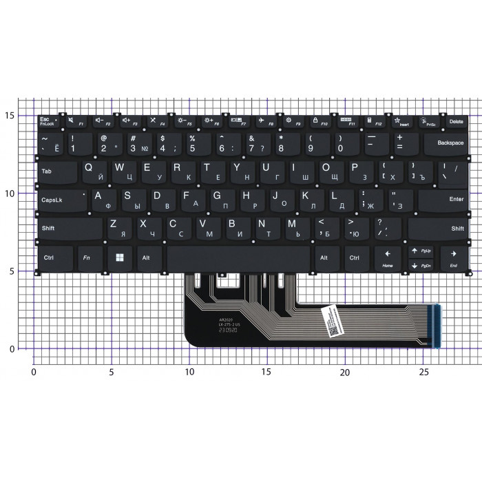 Клавиатура для ноутбука Lenovo IdeaPad Flex 5 14IAU7 черная