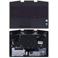 Клавиатура для HP Omen 15-DH топкейс красная подсветка