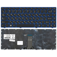 Клавиатура для Lenovo IdeaPad Z470 G470AH G470GH Z370 черная с голубой рамкой