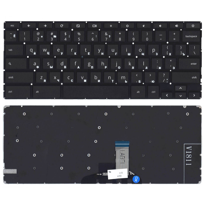 Клавиатура для ноутбука HP Chromebook 14A-NA черная