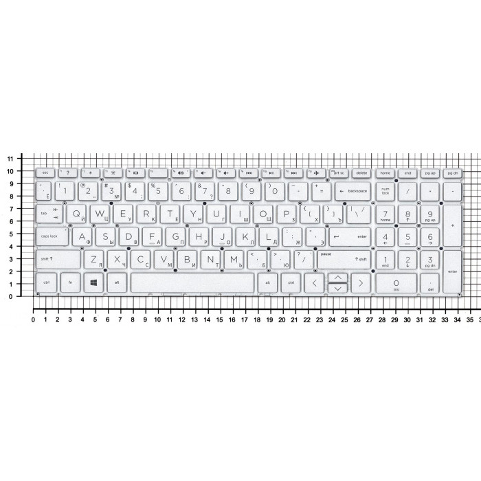 Клавиатура для HP 17-CN 17-CP серебристая