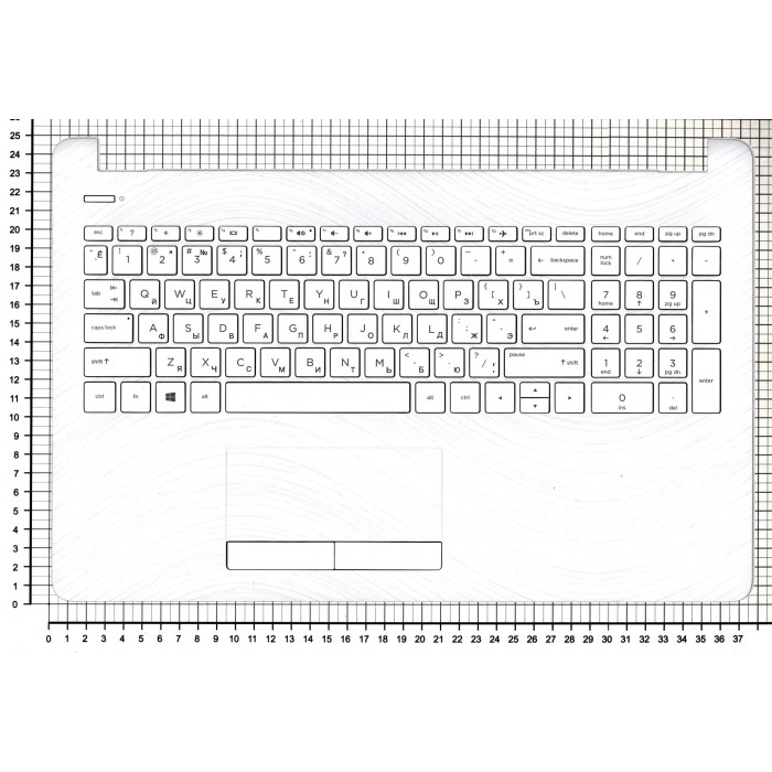 Клавиатура для HP 15-RA 15-RB 15-BS топкейс белый
