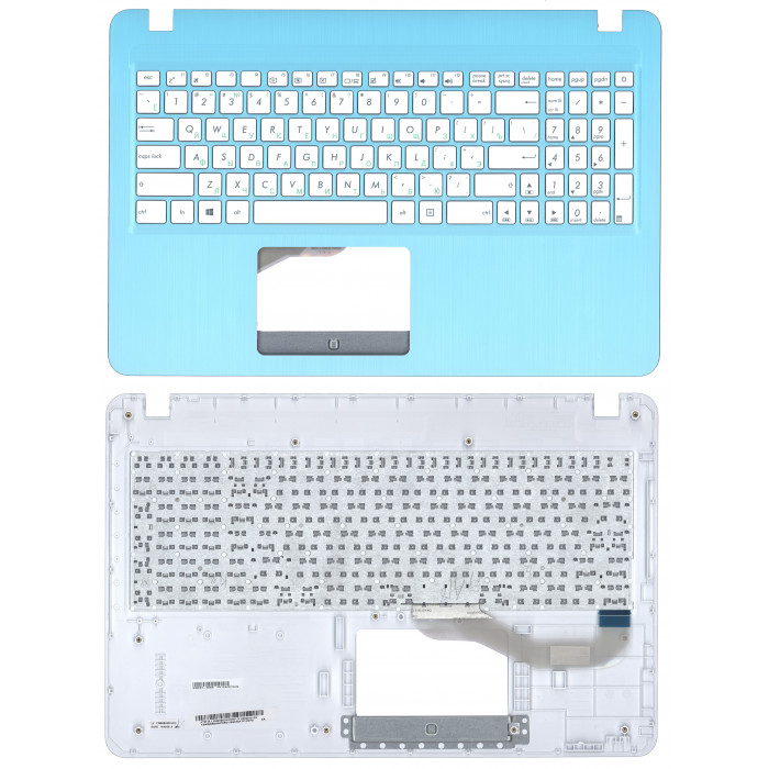 Клавиатура для ноутбука Asus X540 топкейс голубой