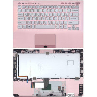 Клавиатура для Sony Vaio VPC-SB VPC-SD розовая топ-панель (fingerprint reader)