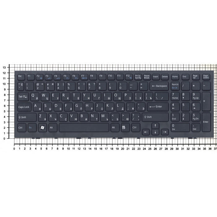 Клавиатура для Sony Vaio VPC-EE VPCEE черная с черной рамкой