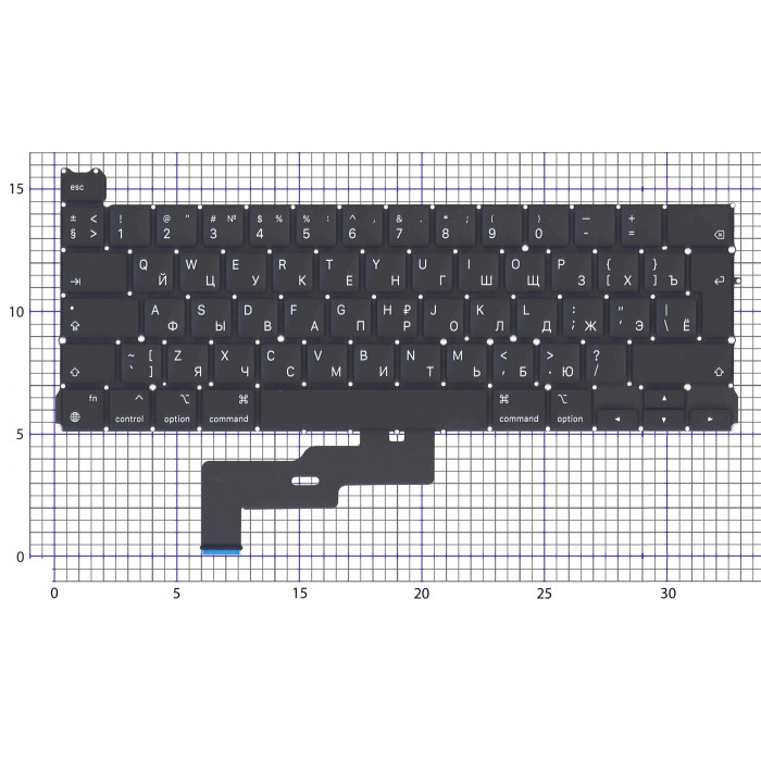 Клавиатура для ноутбука Apple MacBook Pro M1 A2338 Г-образный Enter