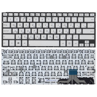 Клавиатура для Asus ZenBook UX301 серебристая без рамки с подсветкой