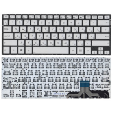 Клавиатура для Asus ZenBook UX301 серебристая без рамки с подсветкой