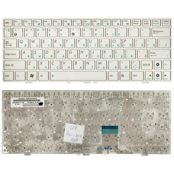 Клавиатура для Asus Eee PC 1000 1000H 1000HD белая