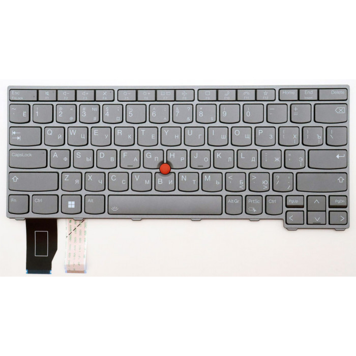 Клавиатура для ноутбука Lenovo ThinkPad X13 Gen 3 серая с подсветкой