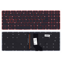 Клавиатура для Acer Aspire VN7-593G-73FZ VN7-593G-73KV VN7-593G-75AG черная с красной подсветкой