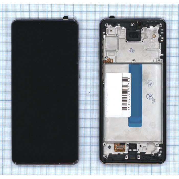 Дисплей (модуль) для Samsung Galaxy A73 SM-A736B в сборе с тачскрином и рамкой OLED small size серый