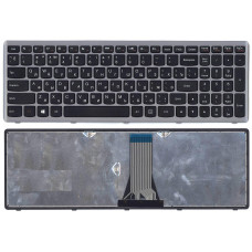 Клавиатура для Lenovo Flex 15 черная с серой рамкой