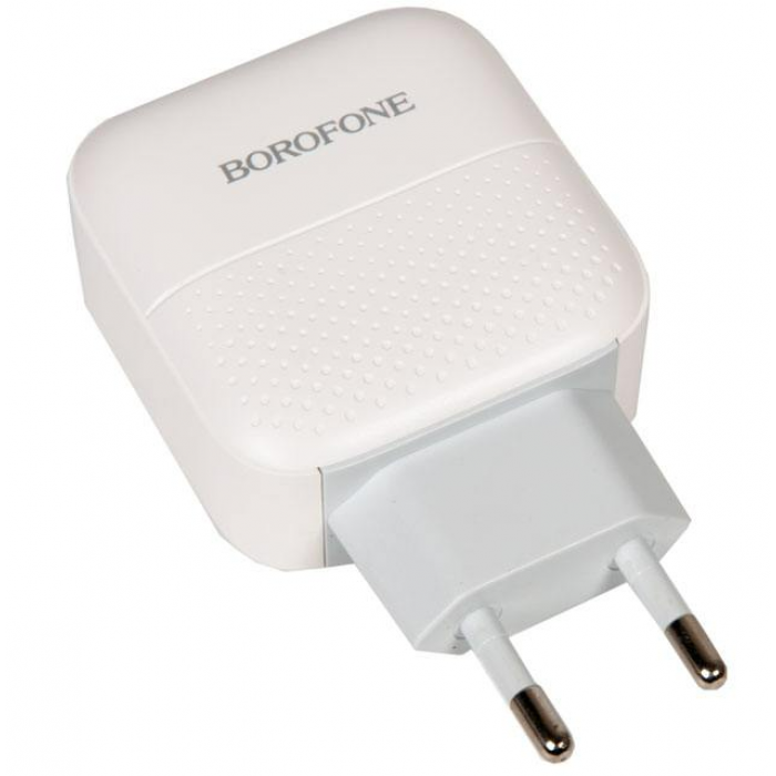 Блок питания (сетевой адаптер) BOROFONE BA46A Premium, USB, Type-C, PD, 18W, 5V, 3.0A, белый