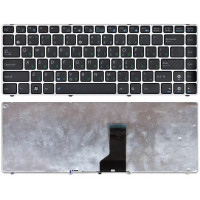 Клавиатура для Asus UL30 K42 черная с серебристой рамкой