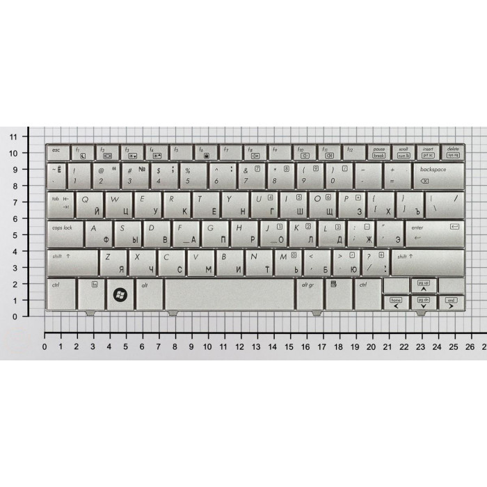 Клавиатура для HP Mini 2133 2140 серебристая