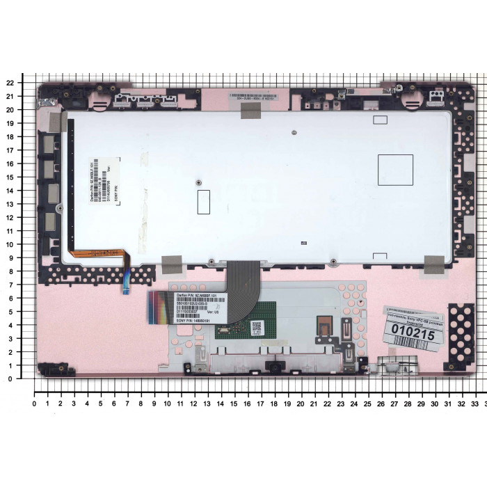 Клавиатура для Sony Vaio VPC-SB VPC-SD розовая топ-панель (fingerprint reader)