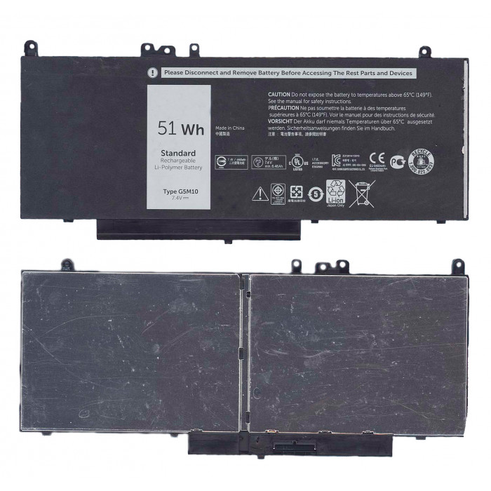 Аккумулятор для Dell Latitude E5550 7.4V 51Wh 8V5GX, G5M10 черный