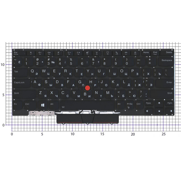 Клавиатура для ноутбука Lenovo Thinkpad X1 Nano Gen1 Gen2 черная с подсветкой