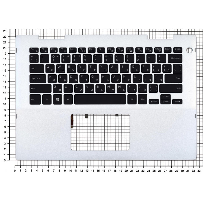 Клавиатура для Dell Inspiron 14 5482 черная топ-панель