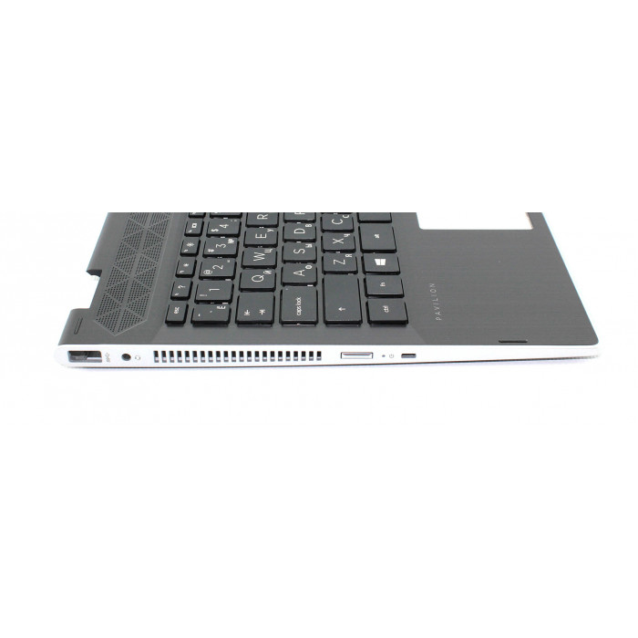 Клавиатура для HP Pavilion x360 14-CD 14-DD топкейс серебро