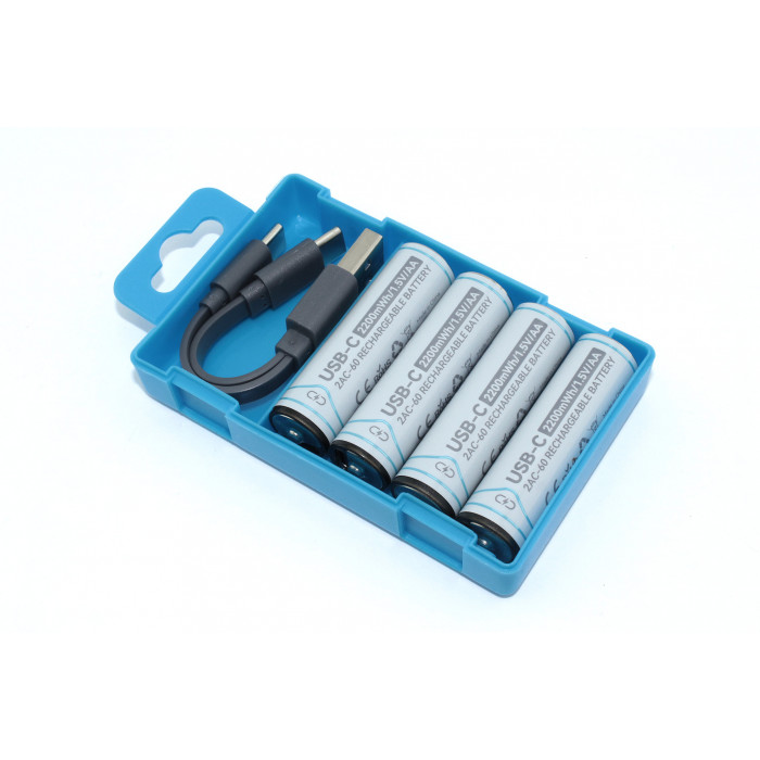Аккумуляторная батарейка Beston (АА) 2200mAh, 1.5V с зарядкой Type-C 4 шт.