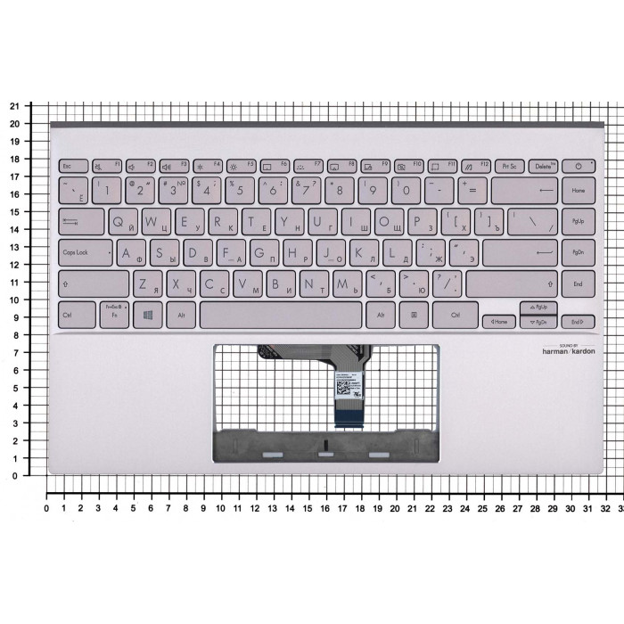 Клавиатура для Asus ZenBook 14 UX425J UX425JA топкейс серебристый