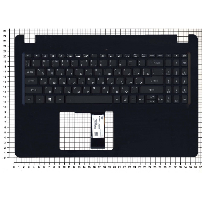 Клавиатура для Acer Asipre A315-42 черная топ-панель