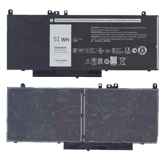 Аккумулятор для Dell Latitude E5550 7.4V 51Wh 8V5GX, G5M10 черный