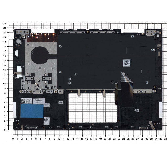 Клавиатура для Dell Inspiron 14 5482 черная топ-панель