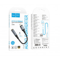 Аудио-переходник HOCO LS36A Fresh Lightning to 3.5mm Audio, серый металлик