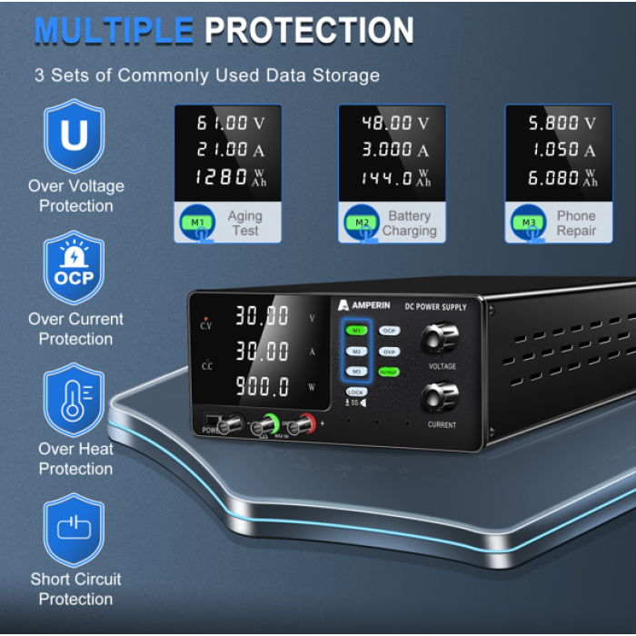 Лабораторный блок питания Amperin AI-MWS3030U 30V, 30A
