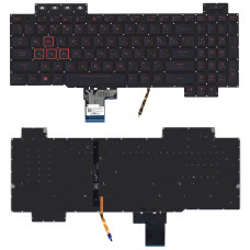Клавиатура для Asus Gaming FX504 черная с красной подсветкой