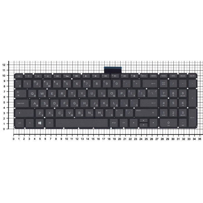 Клавиатура для HP Pavilion 15-ab 15-ab000 15z-ab100 серая с подсветкой