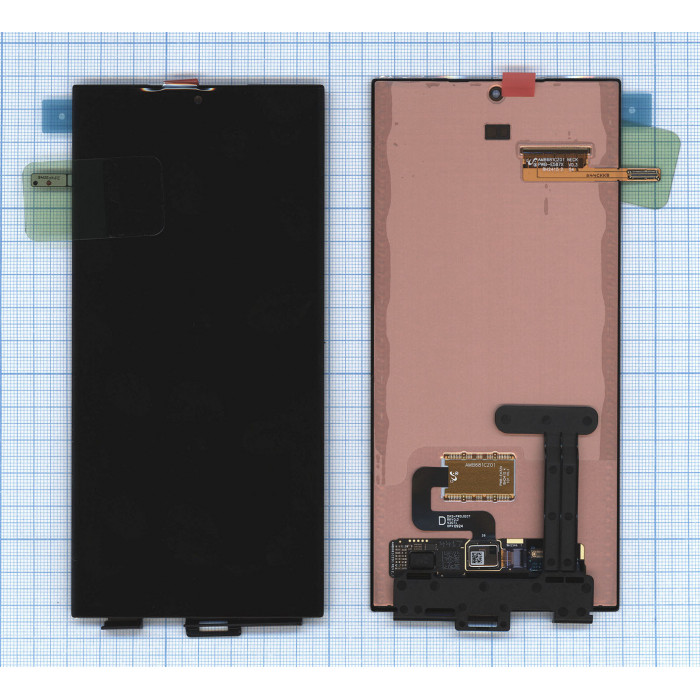 Дисплей для Samsung Galaxy S23 Ultra S918B без рамки ServicePack черный GH82-31247A/GH82-33783A