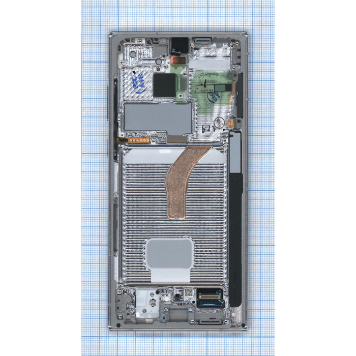 Дисплей для Samsung Galaxy S22 Ultra SM-S908B в сборе с тачскрином ServicePack белый (GH82-27488С)