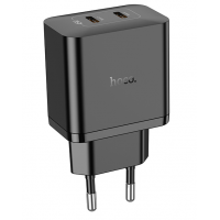 Блок питания (сетевой адаптер) HOCO N35 Streamer dual-port PD45W(2 Type-С), черный