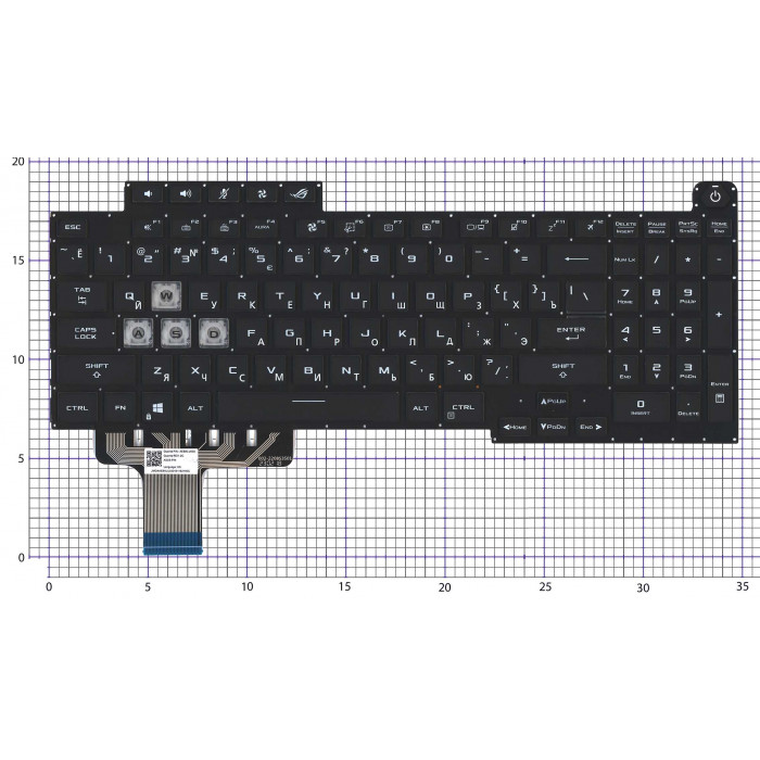 Клавиатура для ноутбука Asus ROG Stirx G17 G713 черная RGB-подсветка
