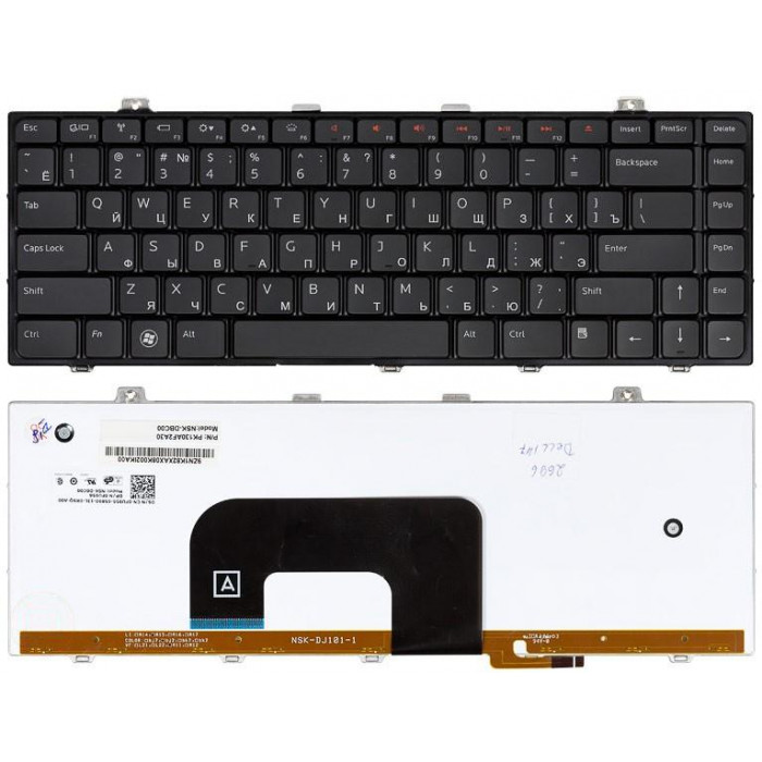 Клавиатура для Dell Studio 14 14z 1440 1450 1457 черная с подсветкой