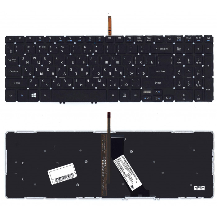 Клавиатура для Acer TravelMate P658-M черная с подсветкой