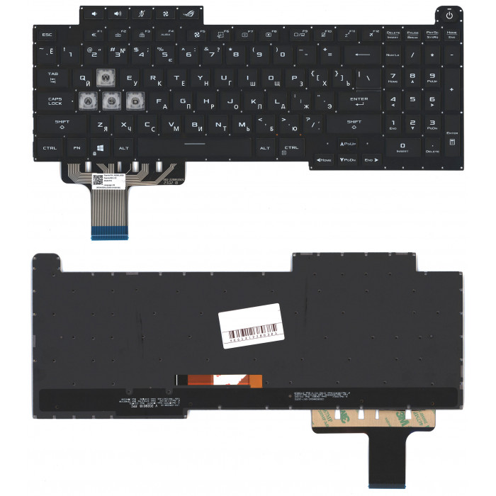 Клавиатура для ноутбука Asus ROG Stirx G17 G713 черная RGB-подсветка