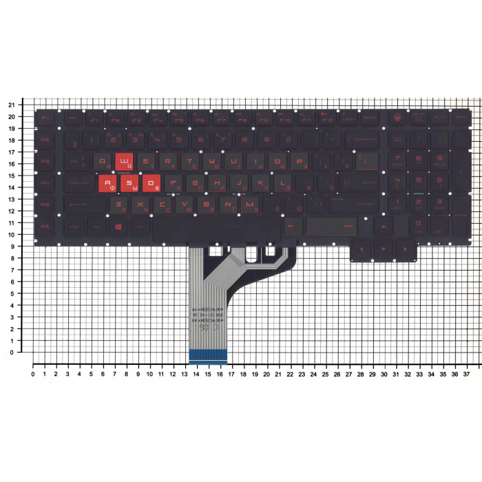 Клавиатура для HP Omen 17-AN черная с подсветкой