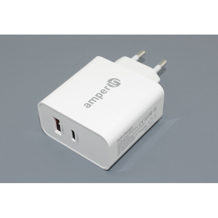 Блок питания (сетевой адаптер) Amperin USB-C (YDS-TC065-011PK) 65W, white