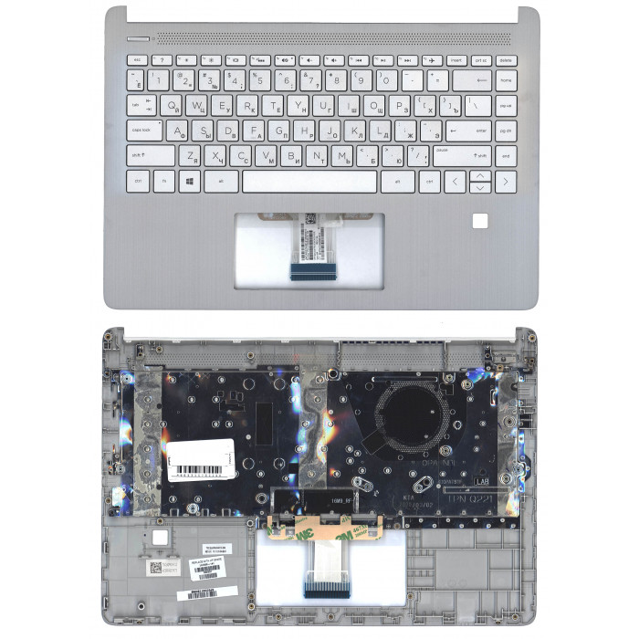 Клавиатура для HP 14S-DQ 14S-FQ топкейс серебро