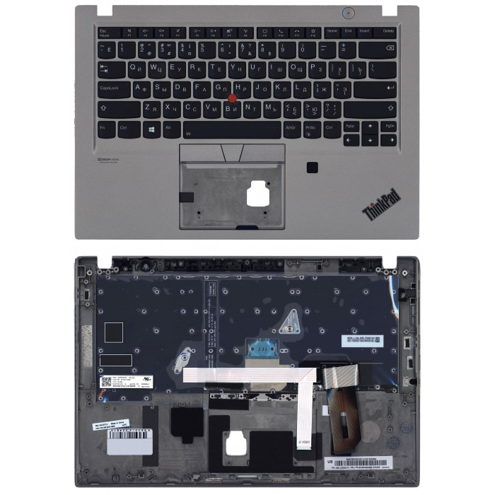 Клавиатура для Lenovo ThinkPad T14s топкейс серебро
